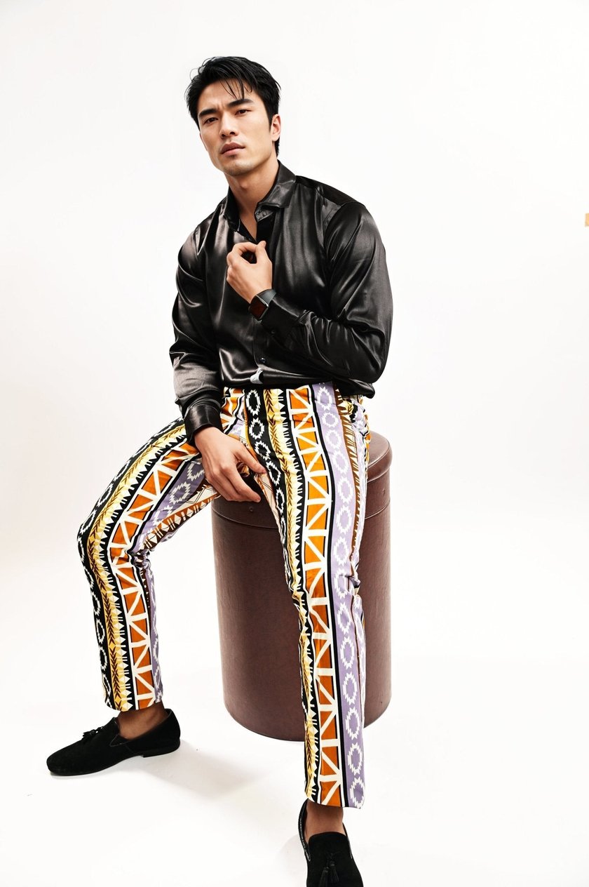 Brown African Print Men's Trousers - House of Prints