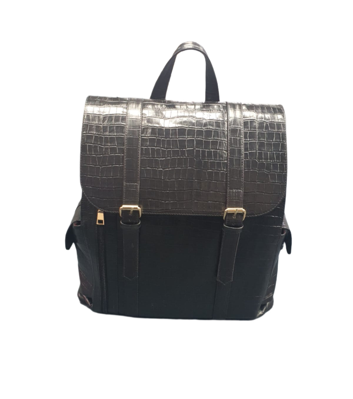 Black Leather Ruck Sack