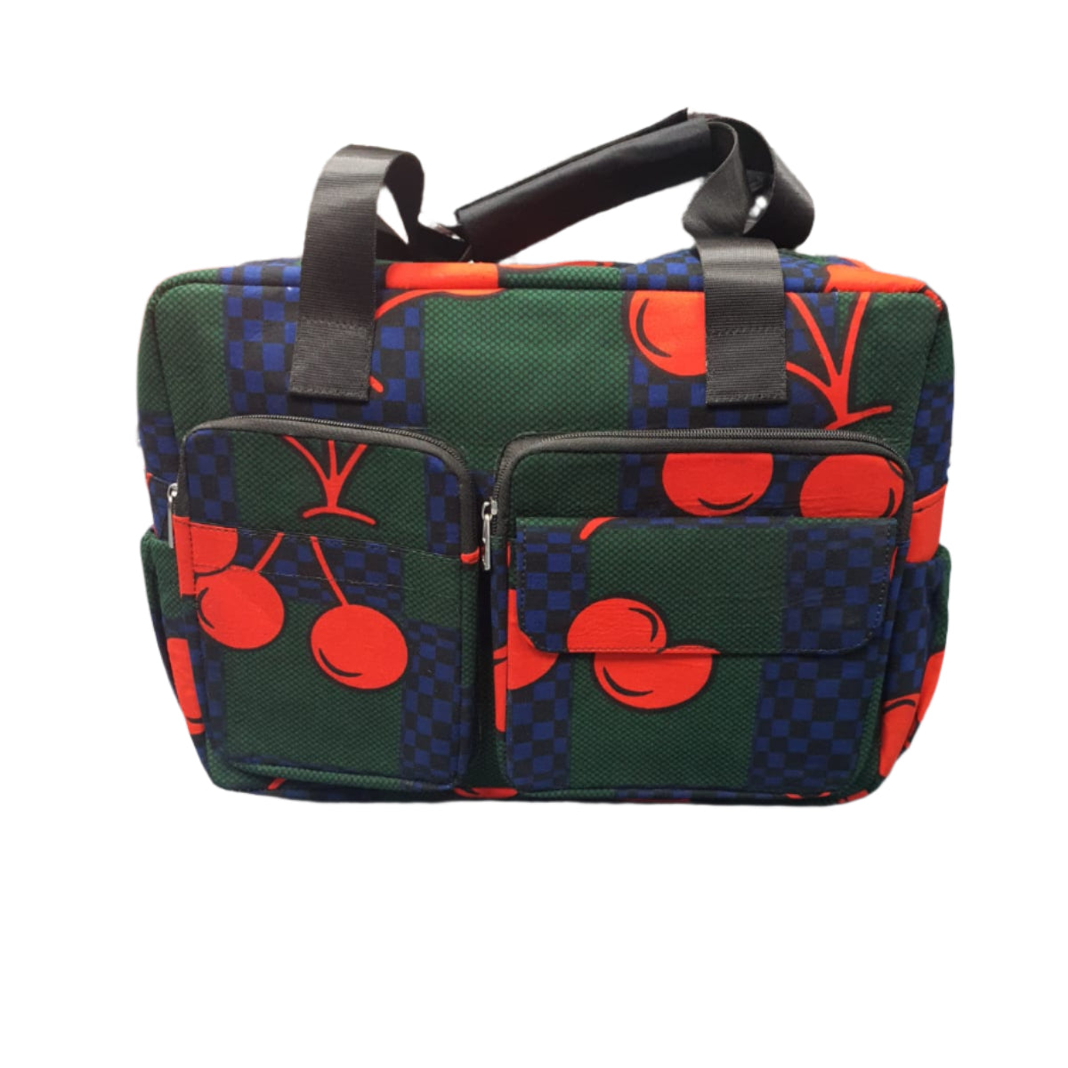Green & Red African Print Nursing Bag