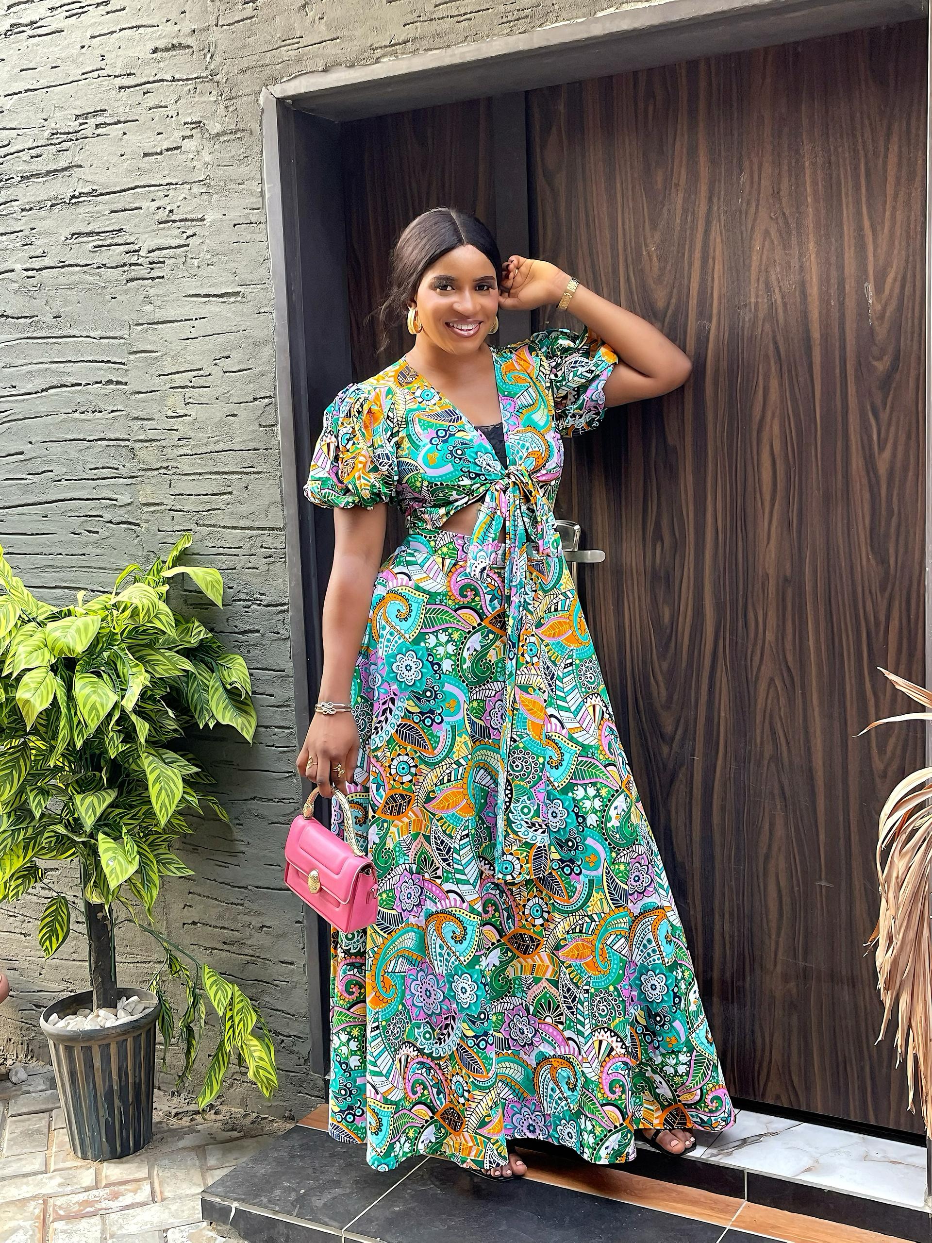 Paisley Mock Wrap Dress
