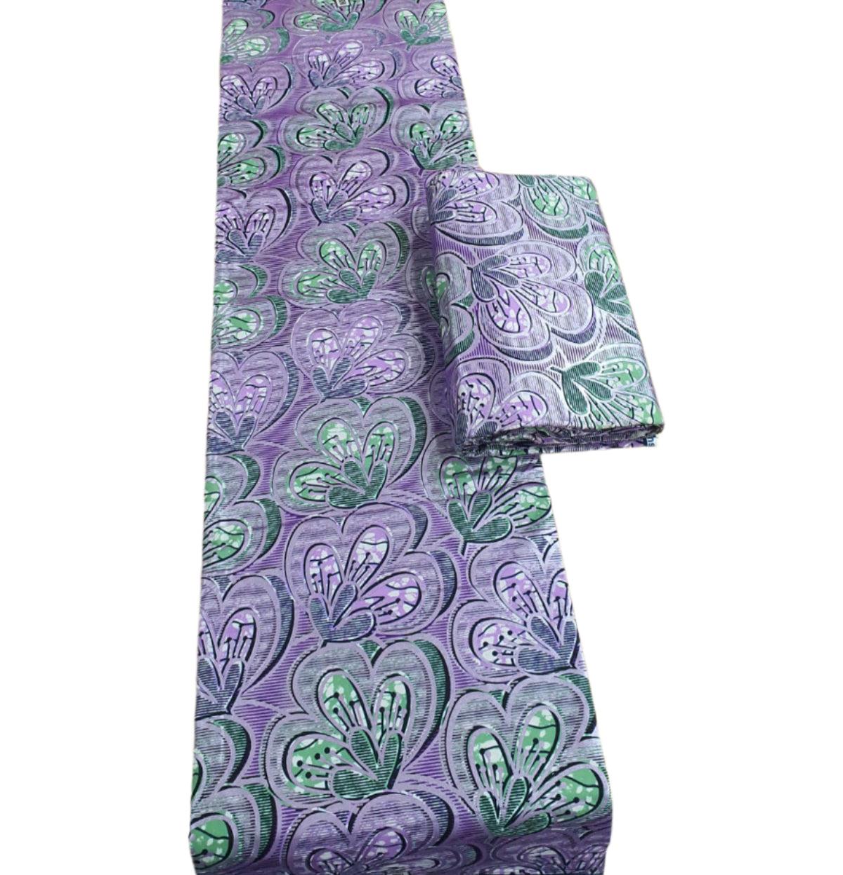 Lilac & Turquoise Embellished Ankara Fabric