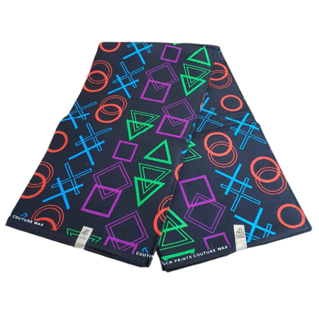 Multicolour Shapes Pattern Ankara Fabric