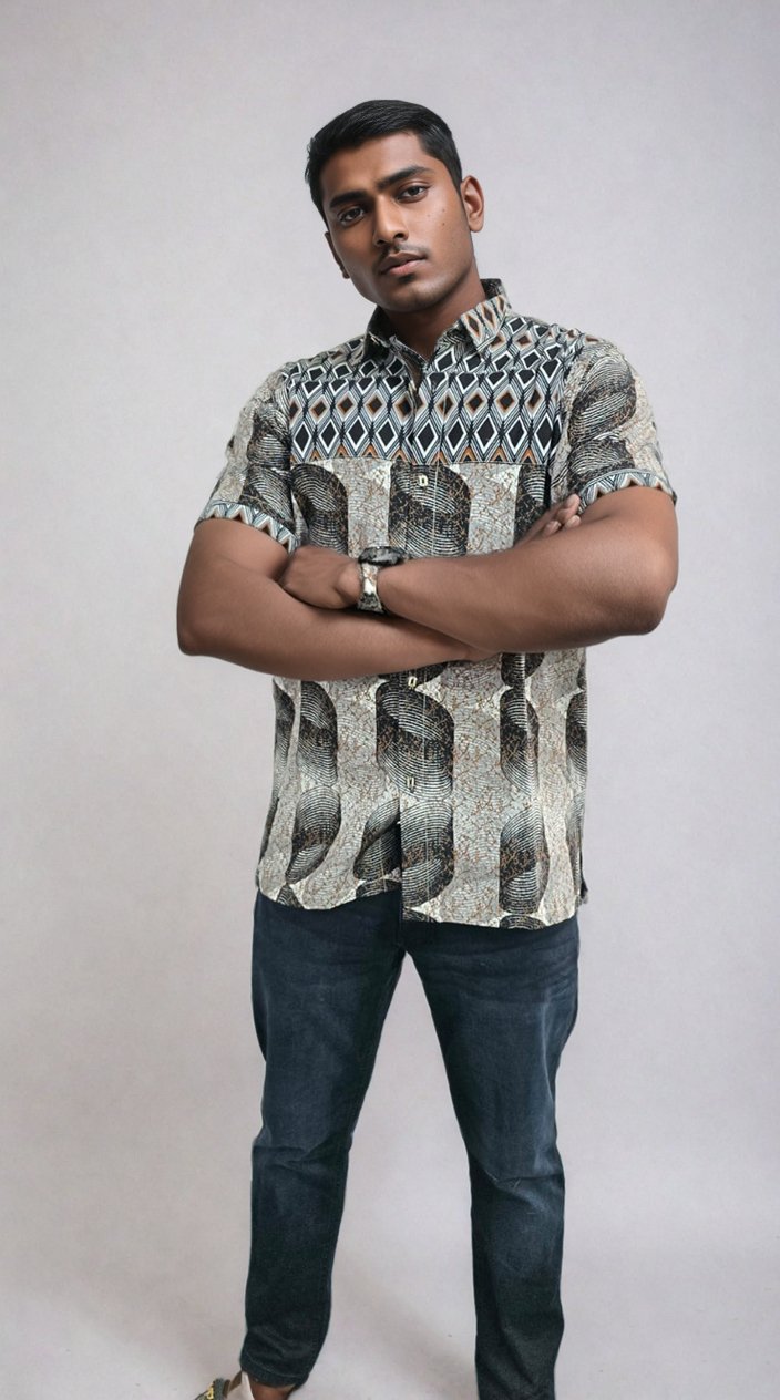 Black & Gold Short Sleeve Men's Shirt - House of Prints