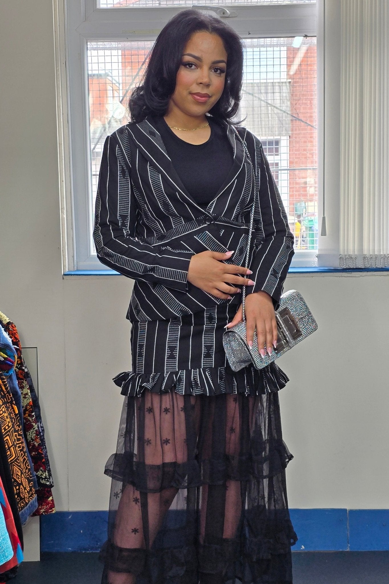 Black & White Skirt Suit - House of Prints