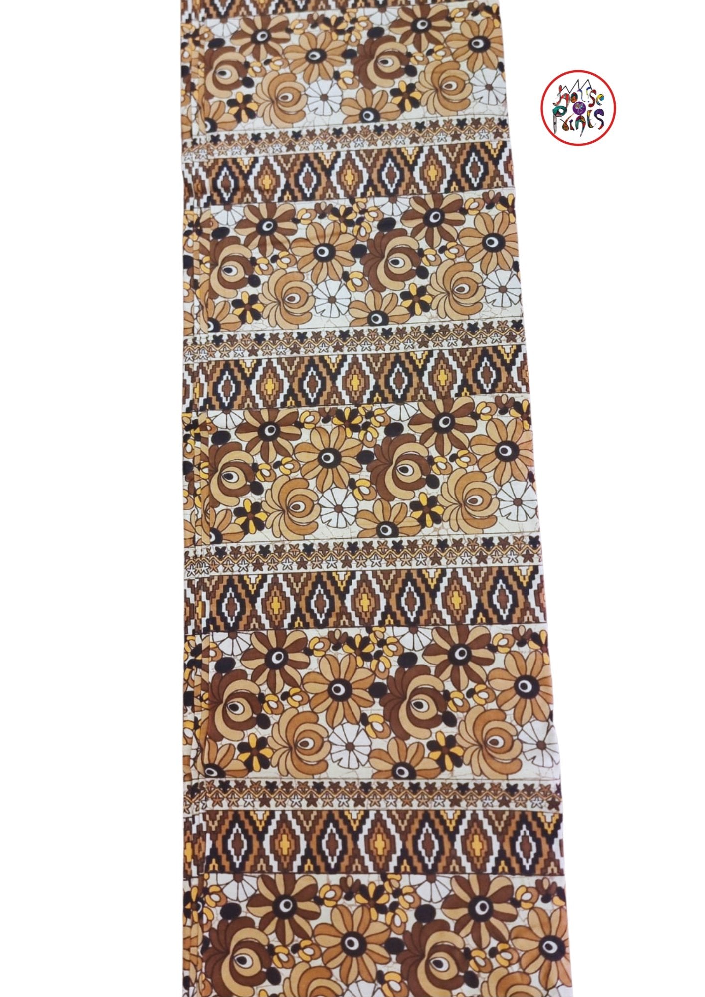 Brown Ankara Fabric - House of Prints