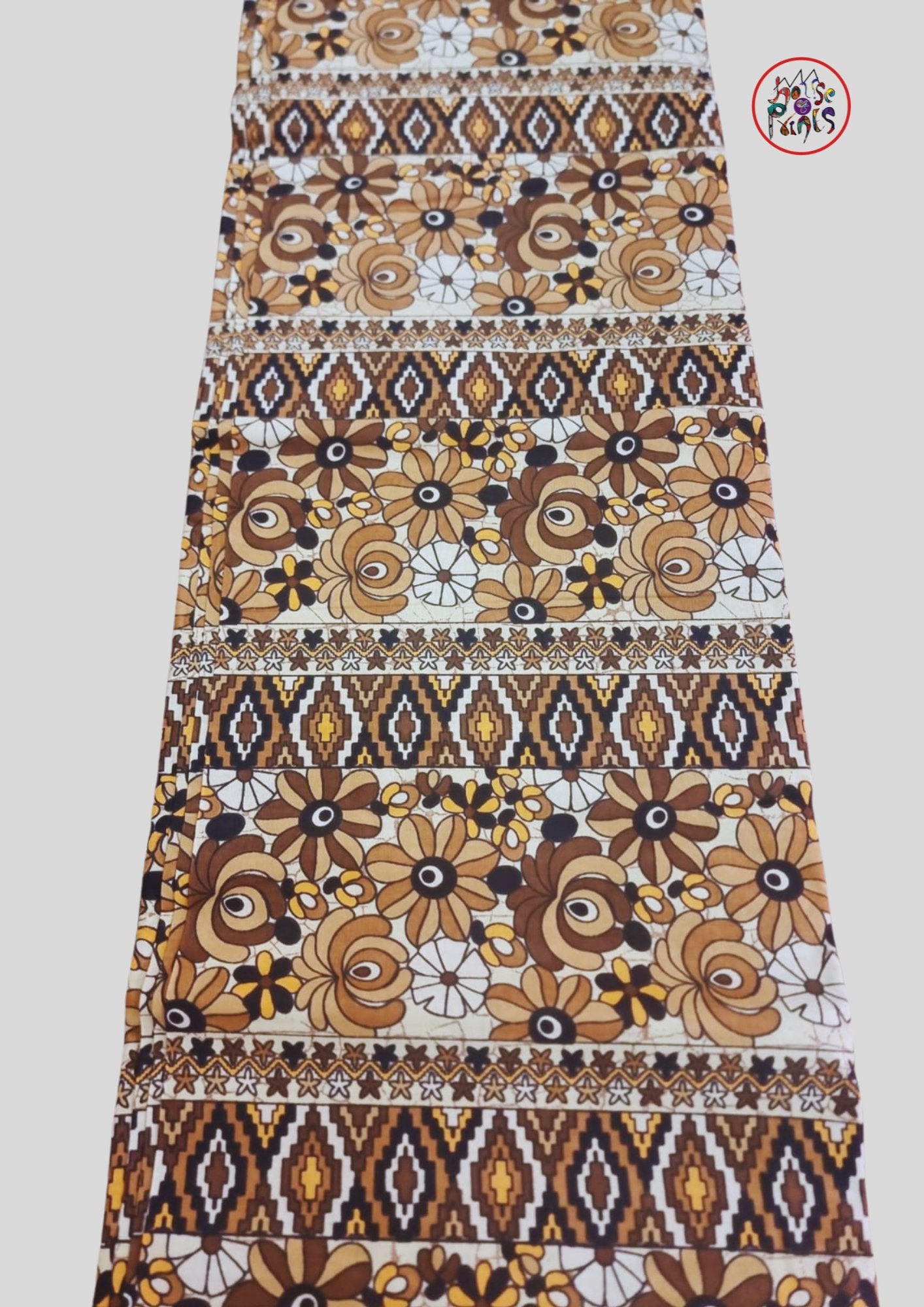 Brown Ankara Fabric - House of Prints