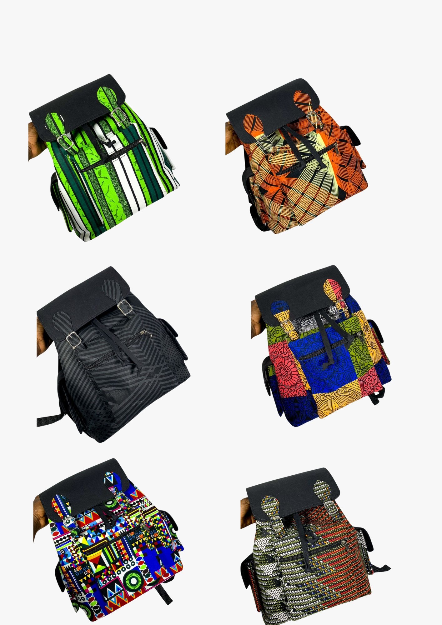 Colourful Ankara Bag Pack - House of Prints