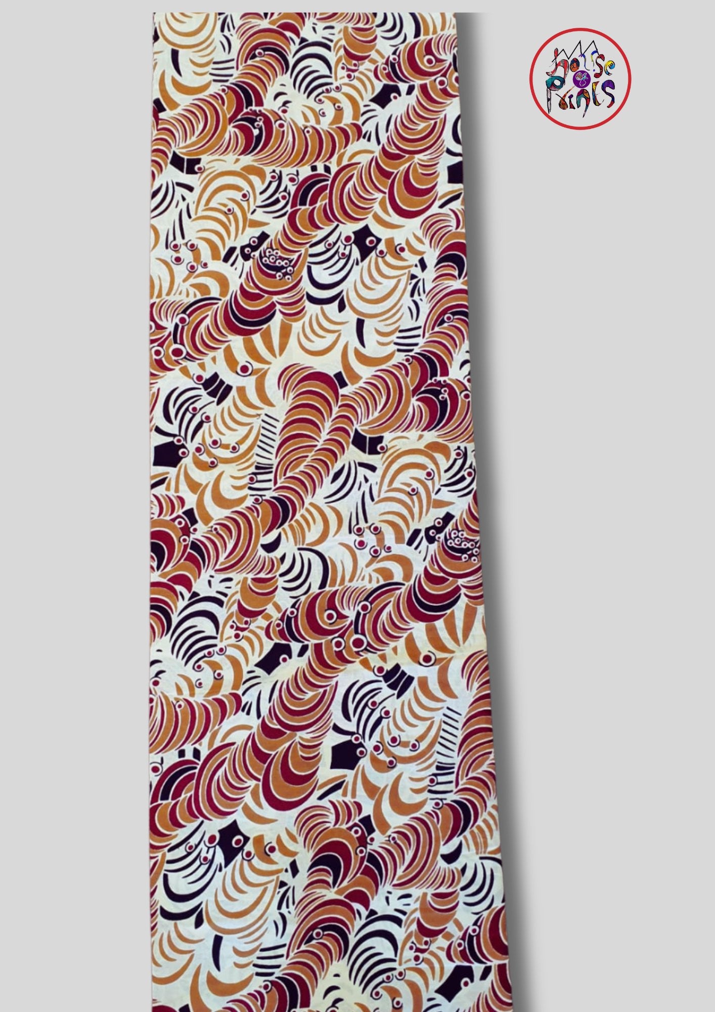 Cream, Brown & Wine Ankara Fabric - House of Prints