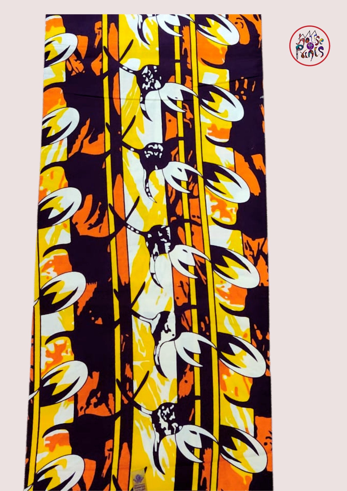 Gold, Black, Orange Ankara fabric - House of Prints