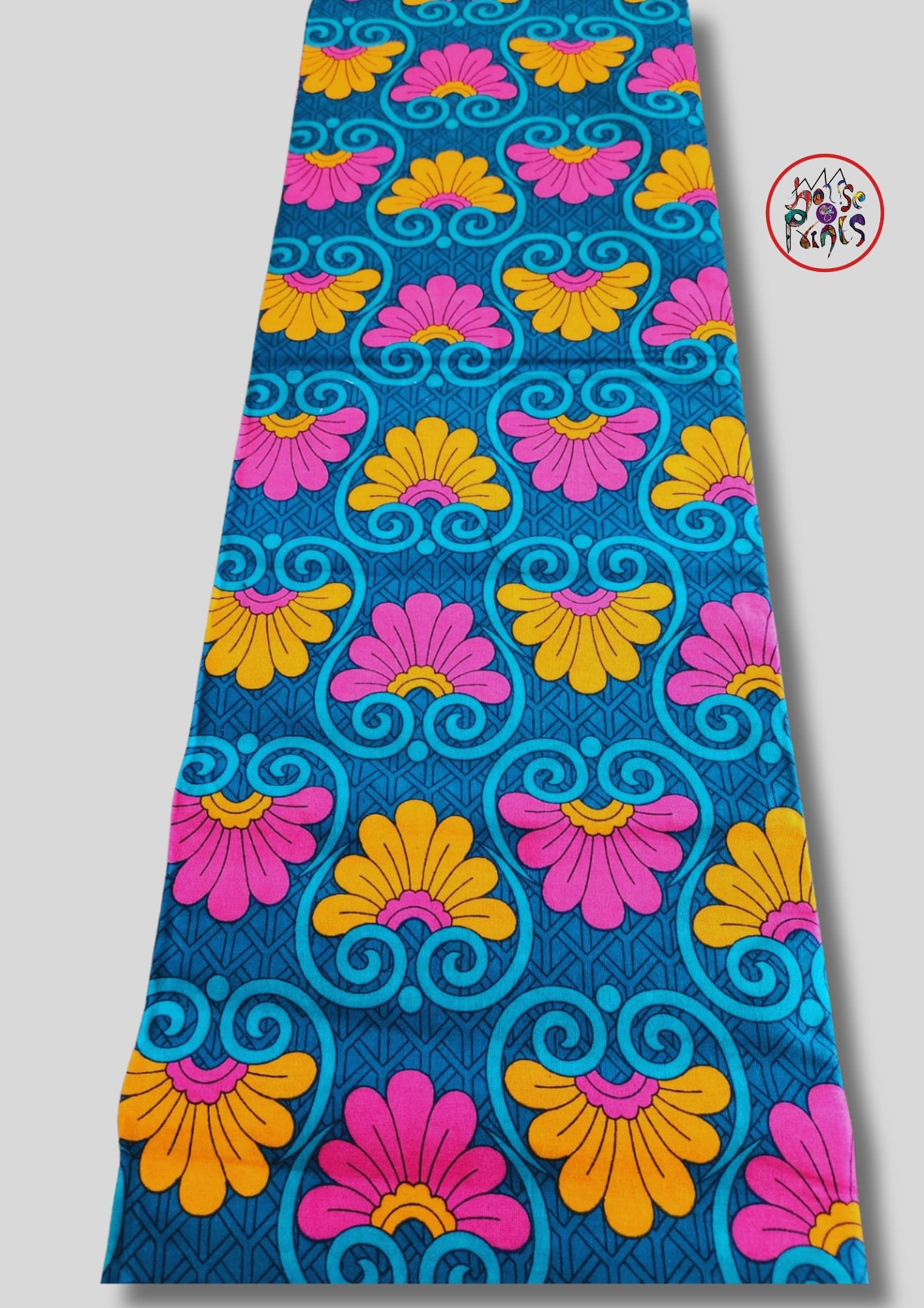 Green, Pink & Orange Ankara Fabric - House of Prints