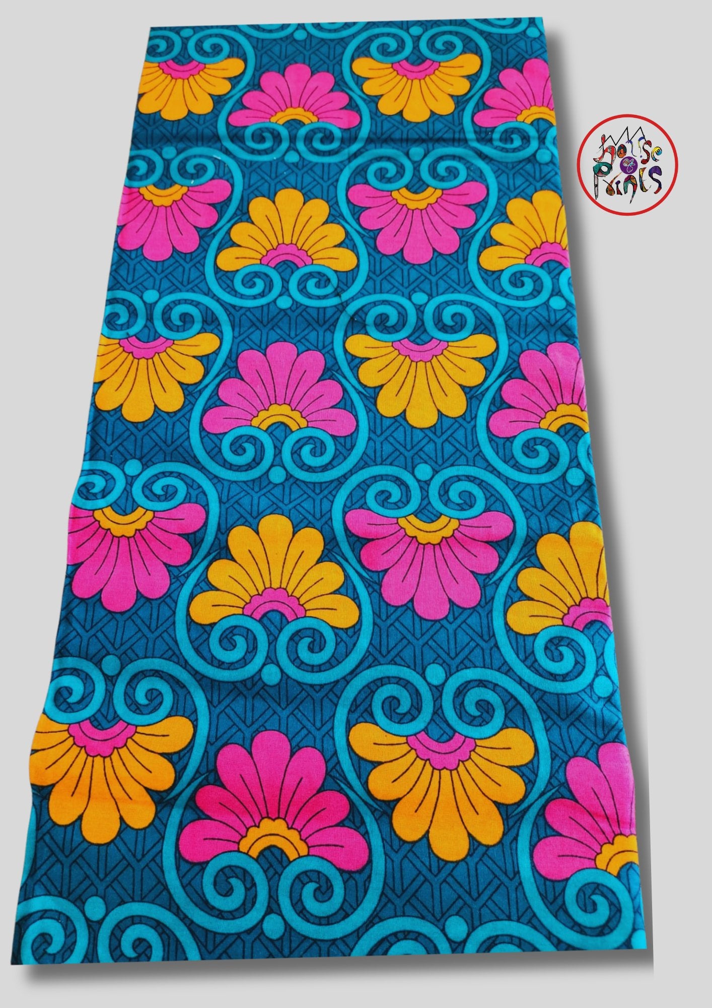 Green, Pink & Orange Ankara Fabric - House of Prints