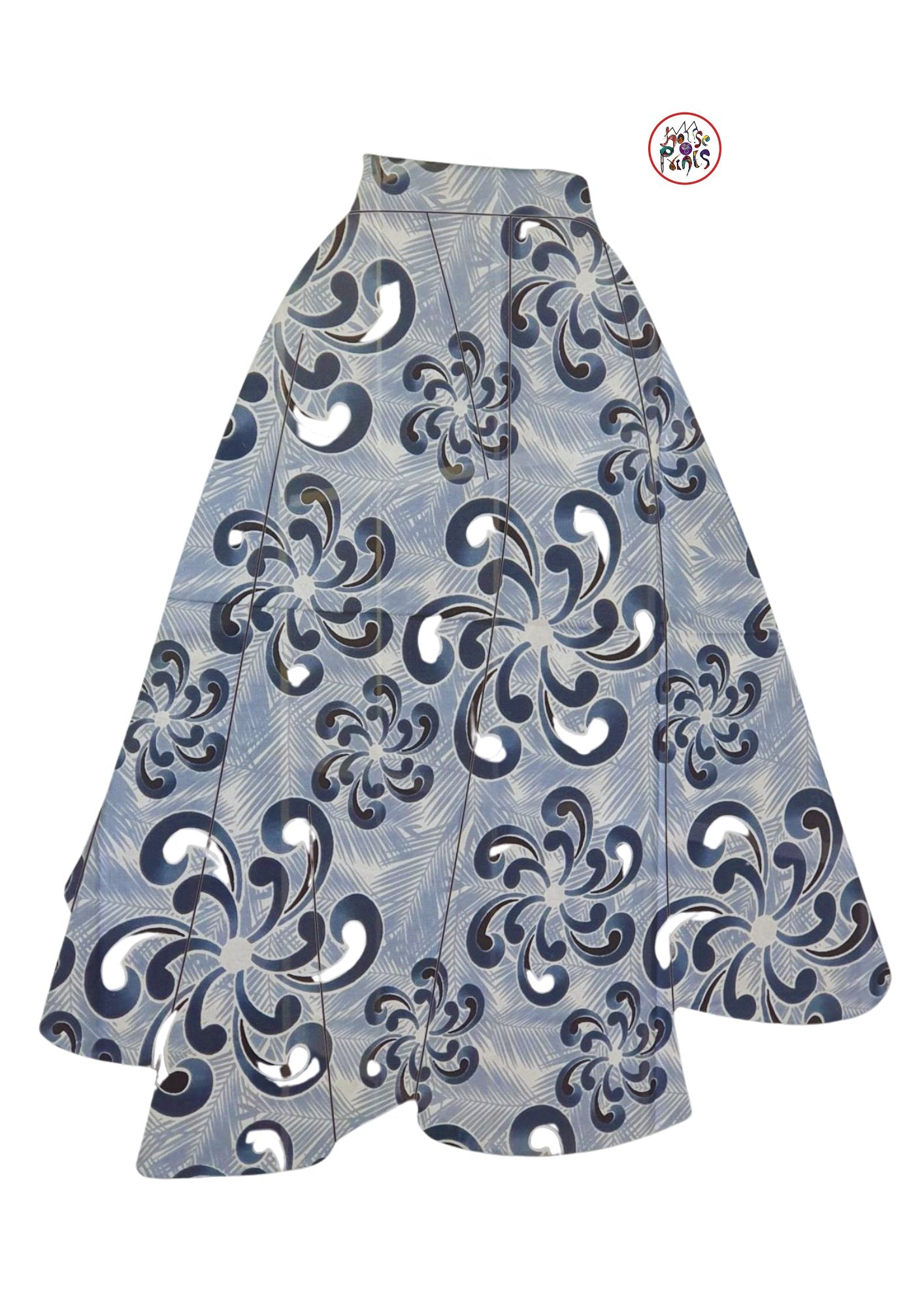 Grey & White Floral Ankara Fabric - House of Prints