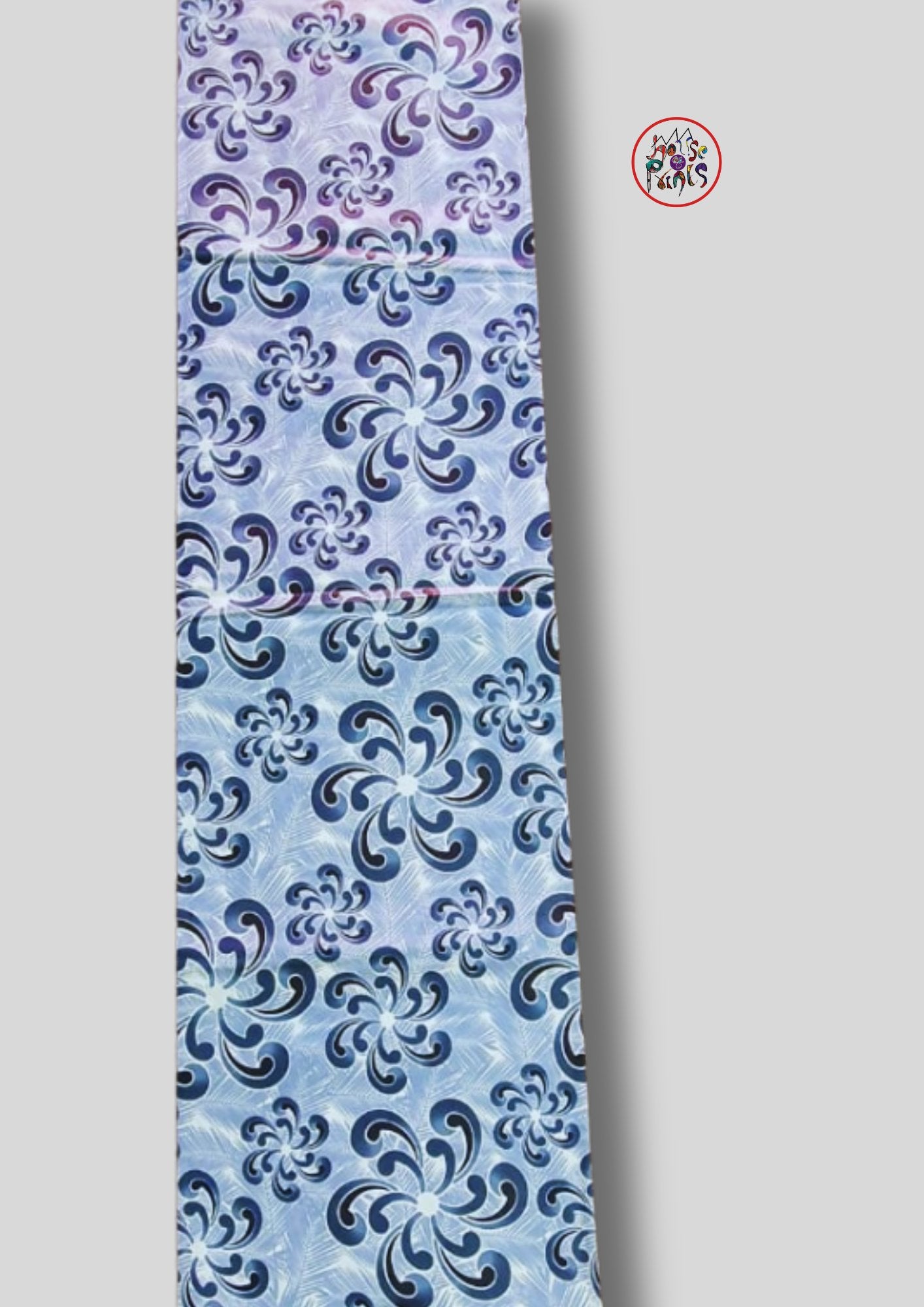 Grey & White Floral Ankara Fabric - House of Prints