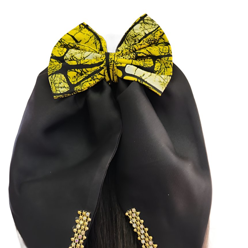 Large Black and Yellow Hair Clip - House of Prints