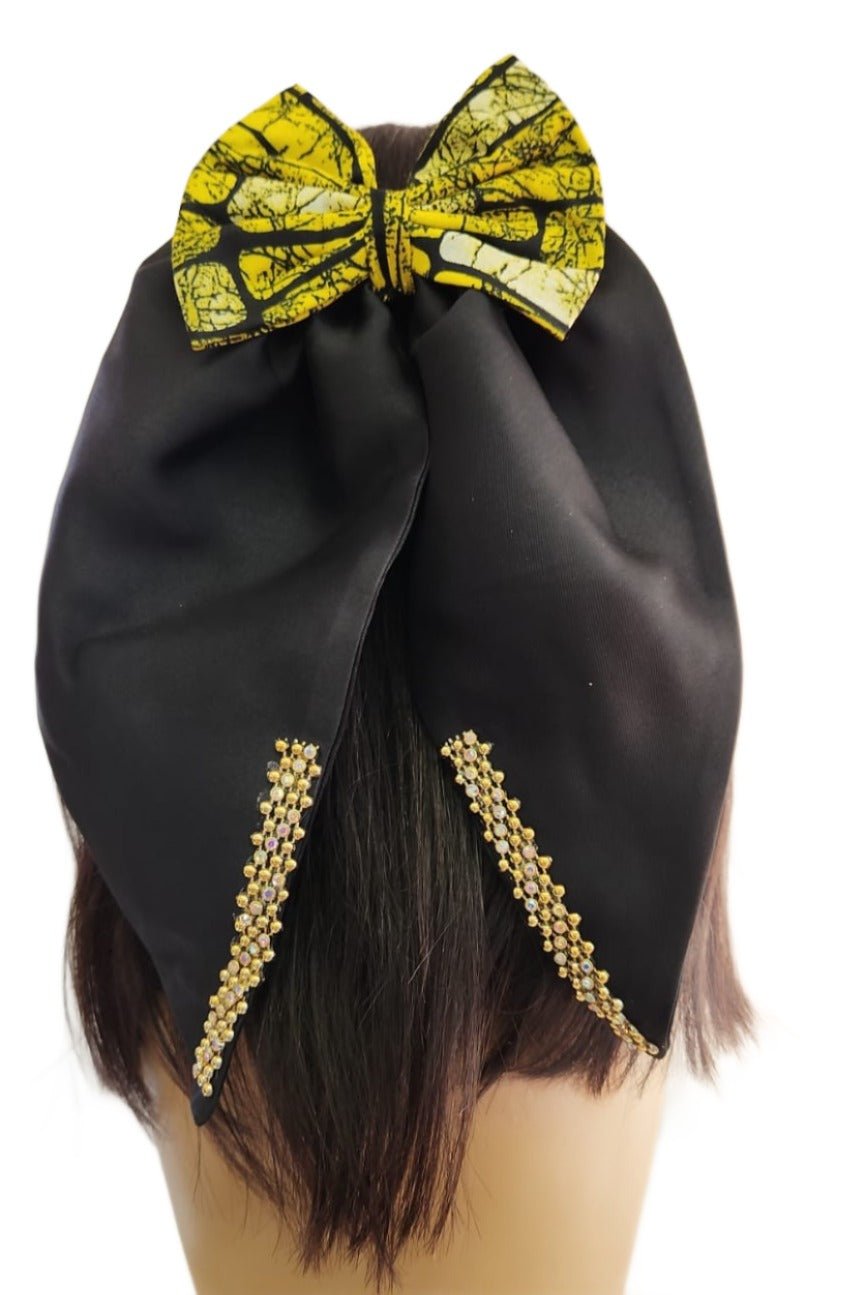 Large Black and Yellow Hair Clip - House of Prints