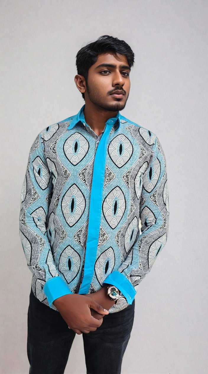 Light Blue & Grey Long Sleeve Shirt - House of Prints