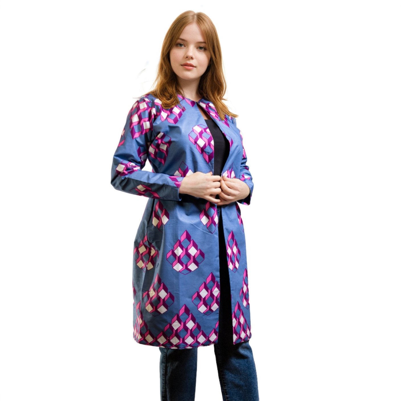 Lilac Ankara Kimono Jacket - House of Prints