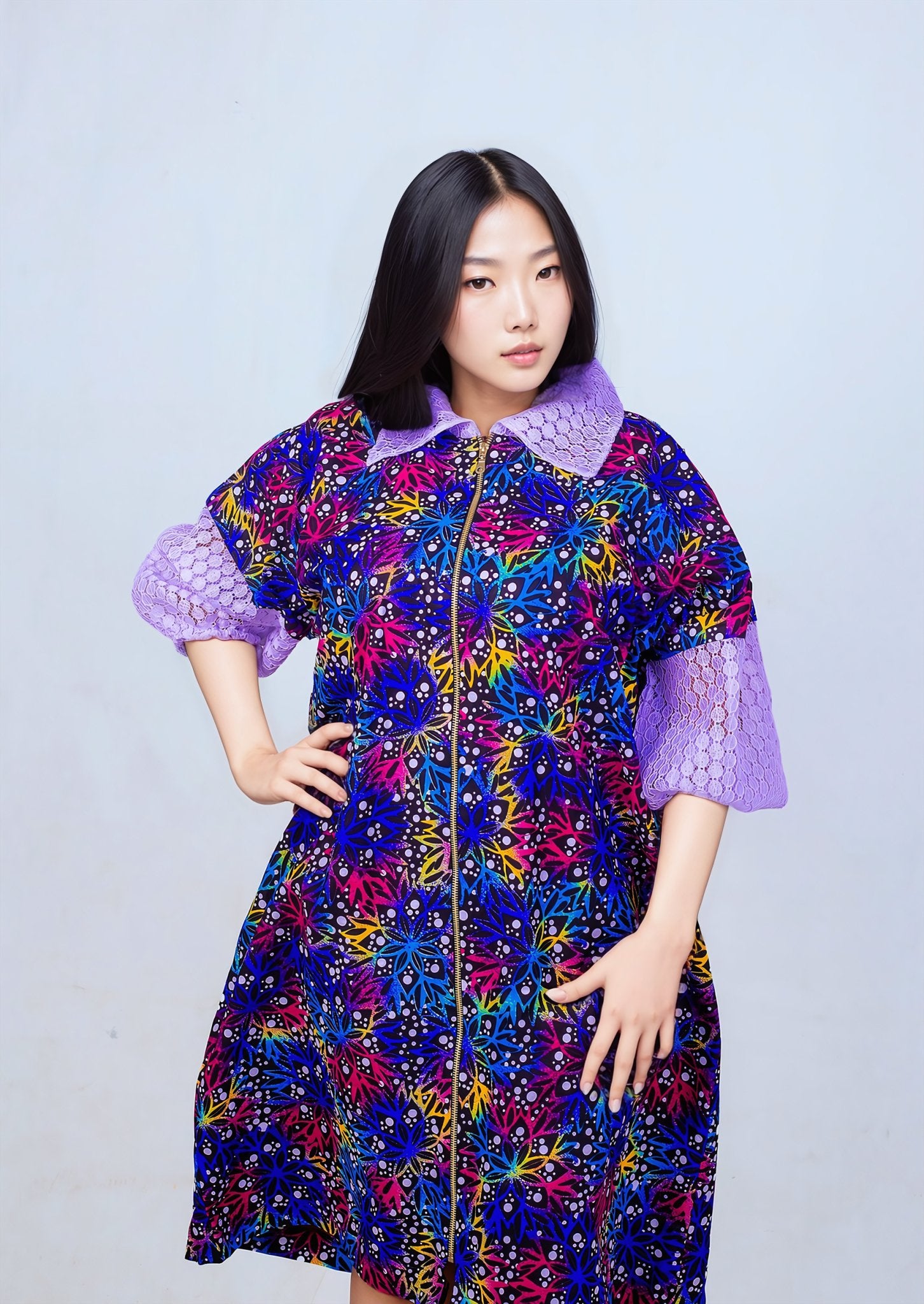 Multicolour Floral Ankara Dress - House of Prints