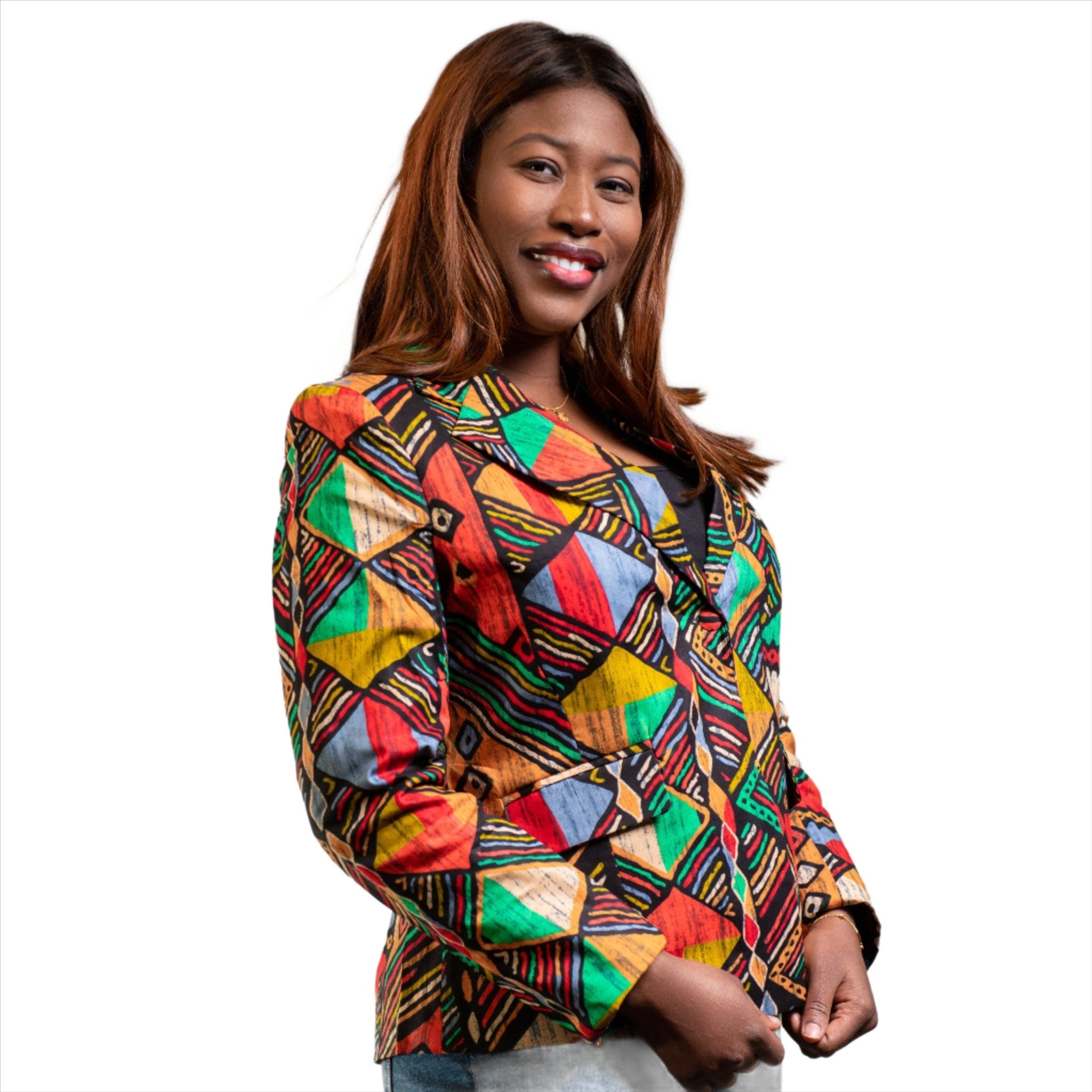 Multicolour Tribal Print Ankara Ladies Blazer - House of Prints
