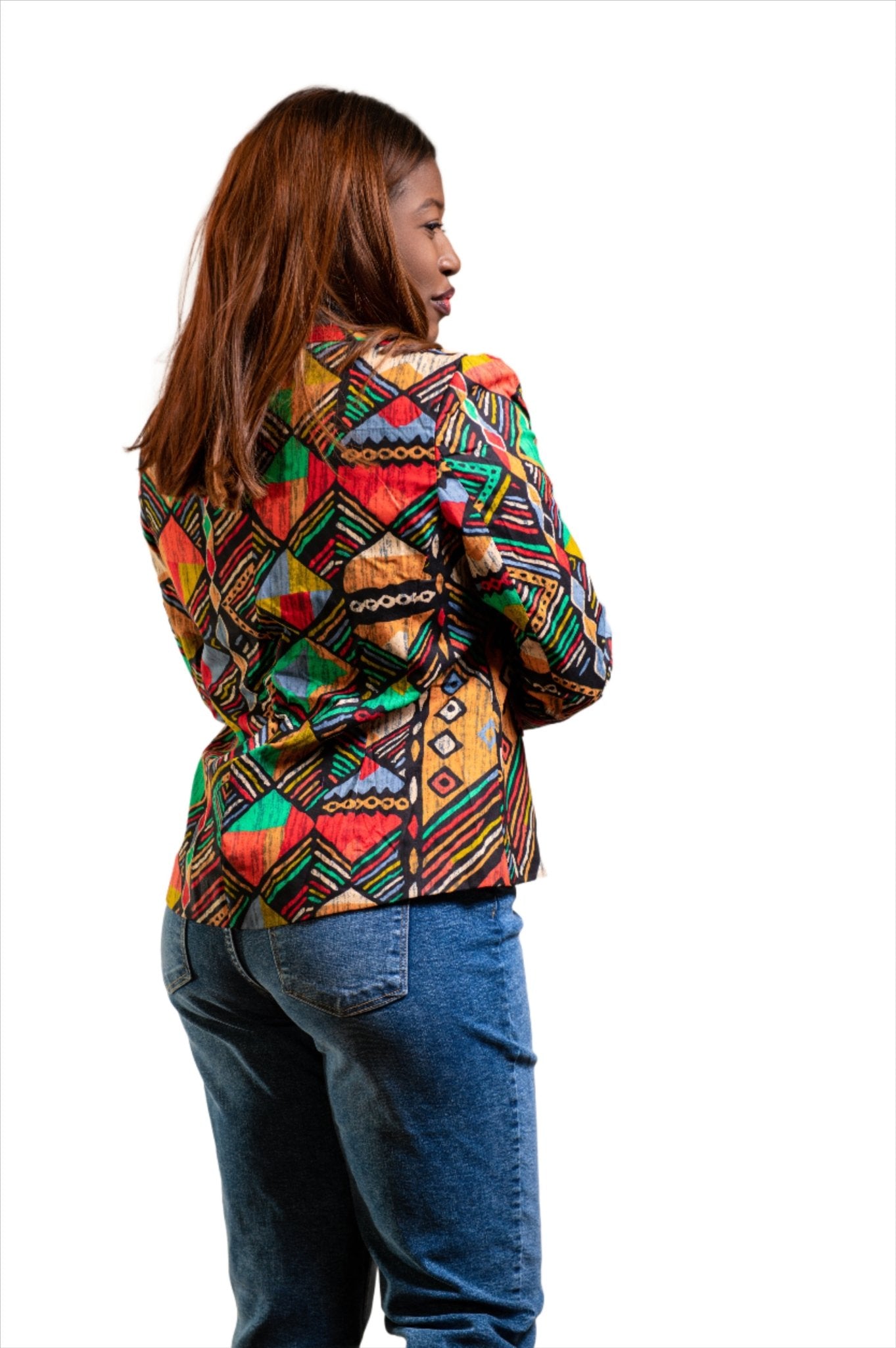 Multicolour Tribal Print Ankara Ladies Blazer - House of Prints