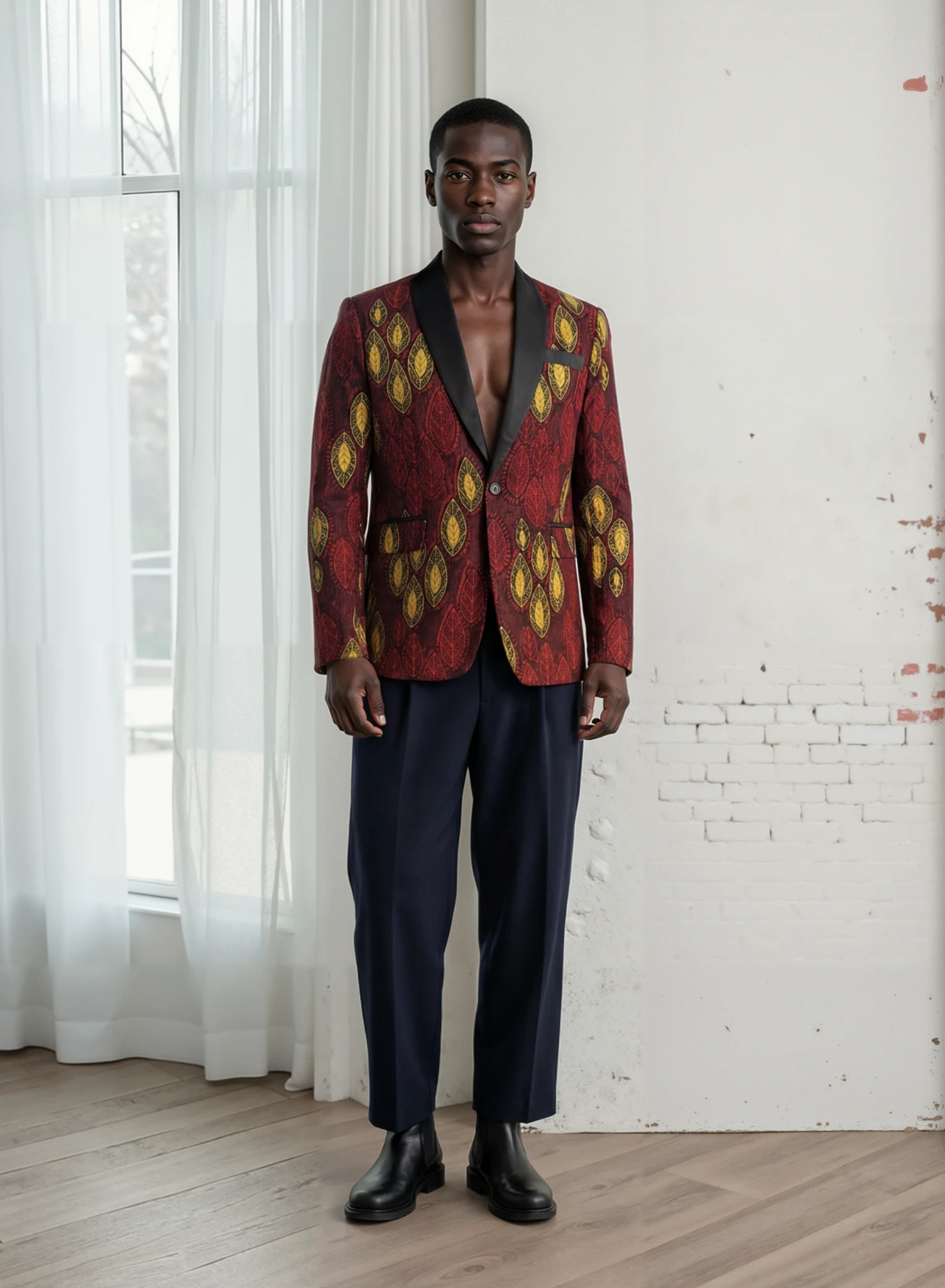 Men's Wine & Gold Ankara Blazer | African Print Jacket House of Prints Men's Wine & Gold Ankara Blazer | African Print Jacket House of Prints