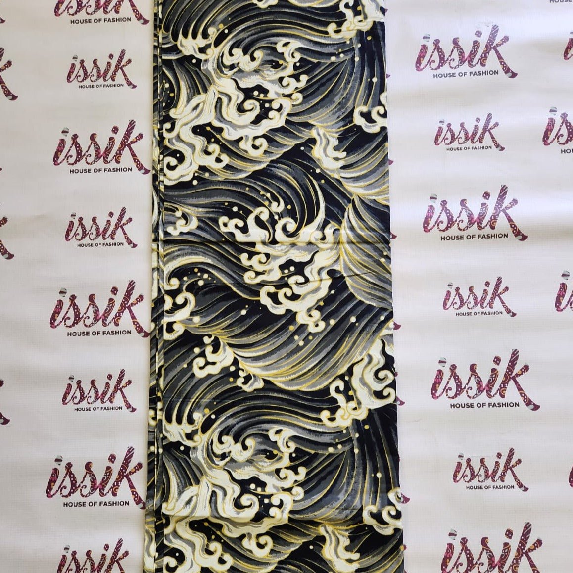 Black & Cream African Print Fabric - House of Prints
