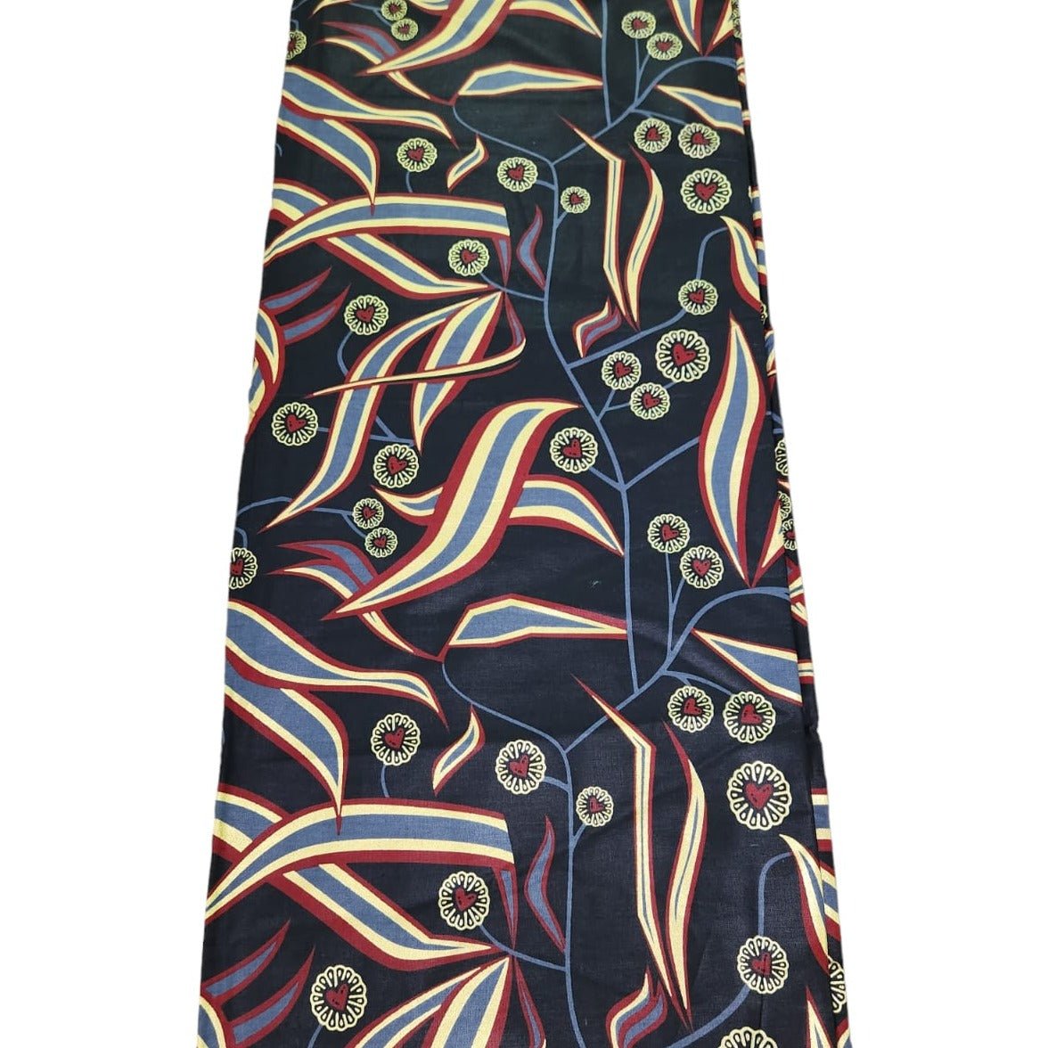 Black, Gold & Red Embellished Ankara Fabric - House of Prints