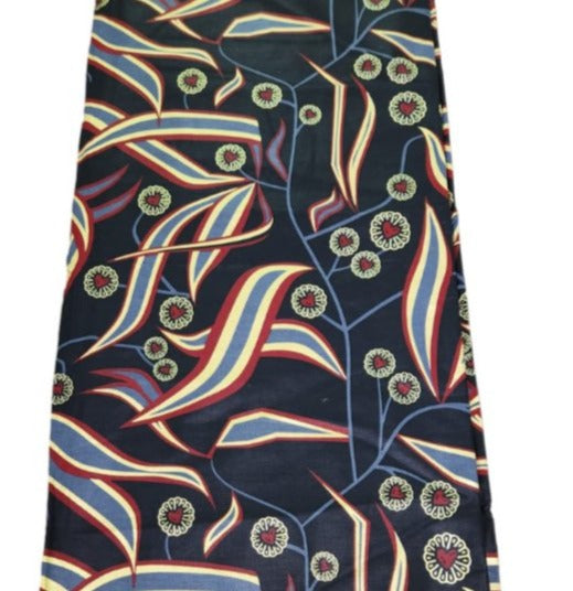 Black, Gold & Red Embellished Ankara Fabric - House of Prints