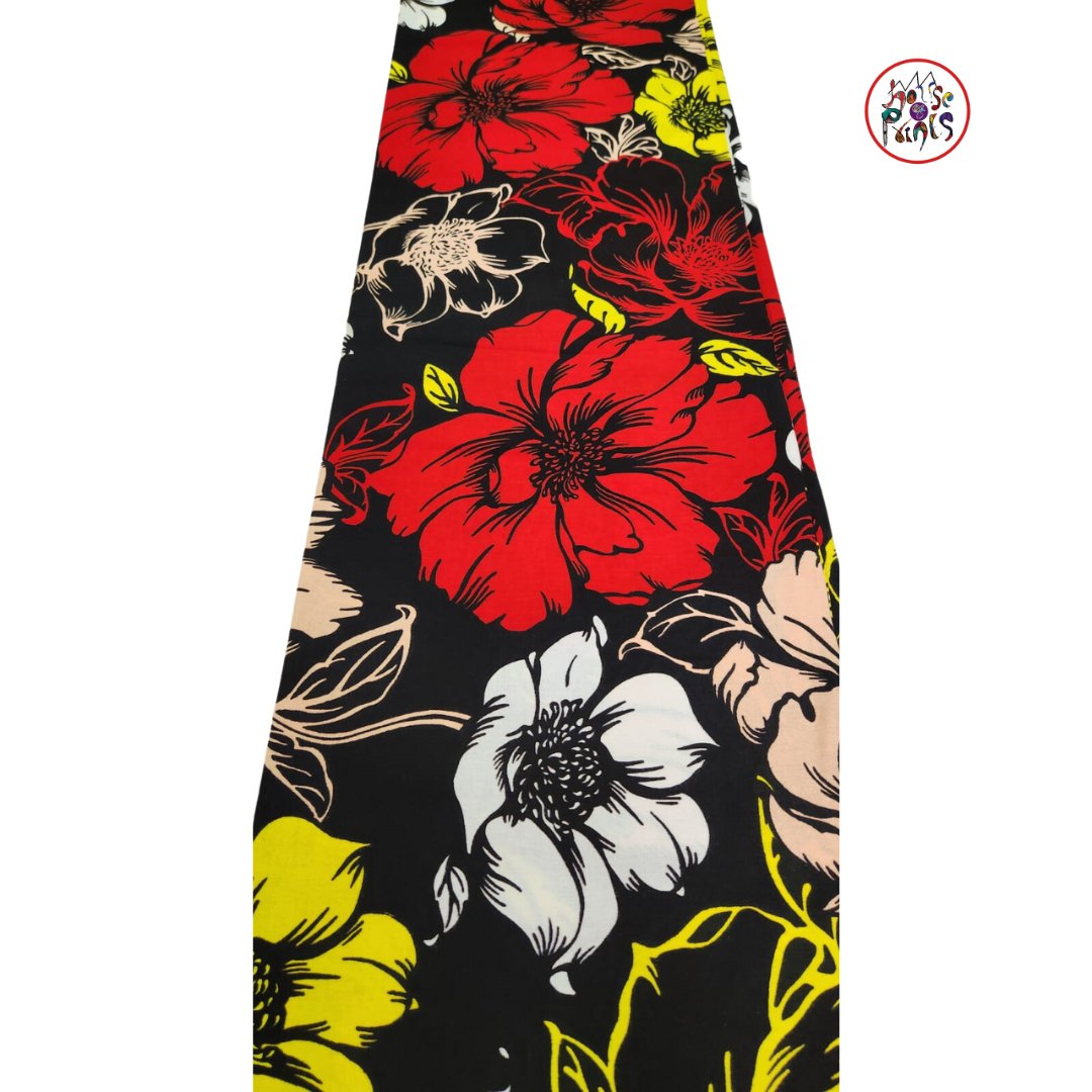 Black & Multicolour African Print Fabric - House of Prints