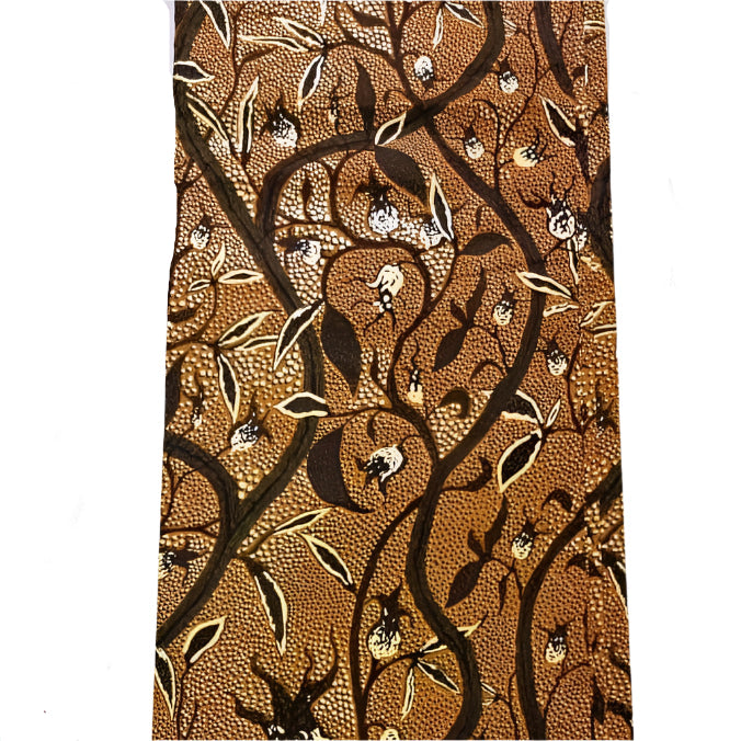 Brown Embellished Gold African Print Fabric - House of Prints