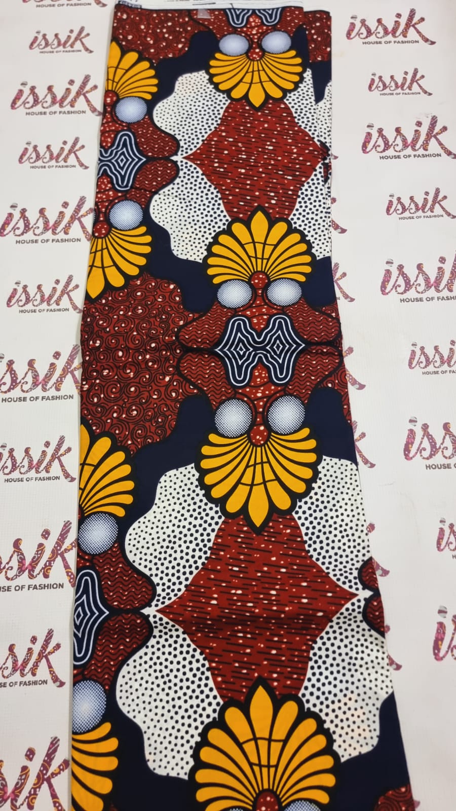Brown, White & Blue Ankara Fabric - ak8076 - House of Prints