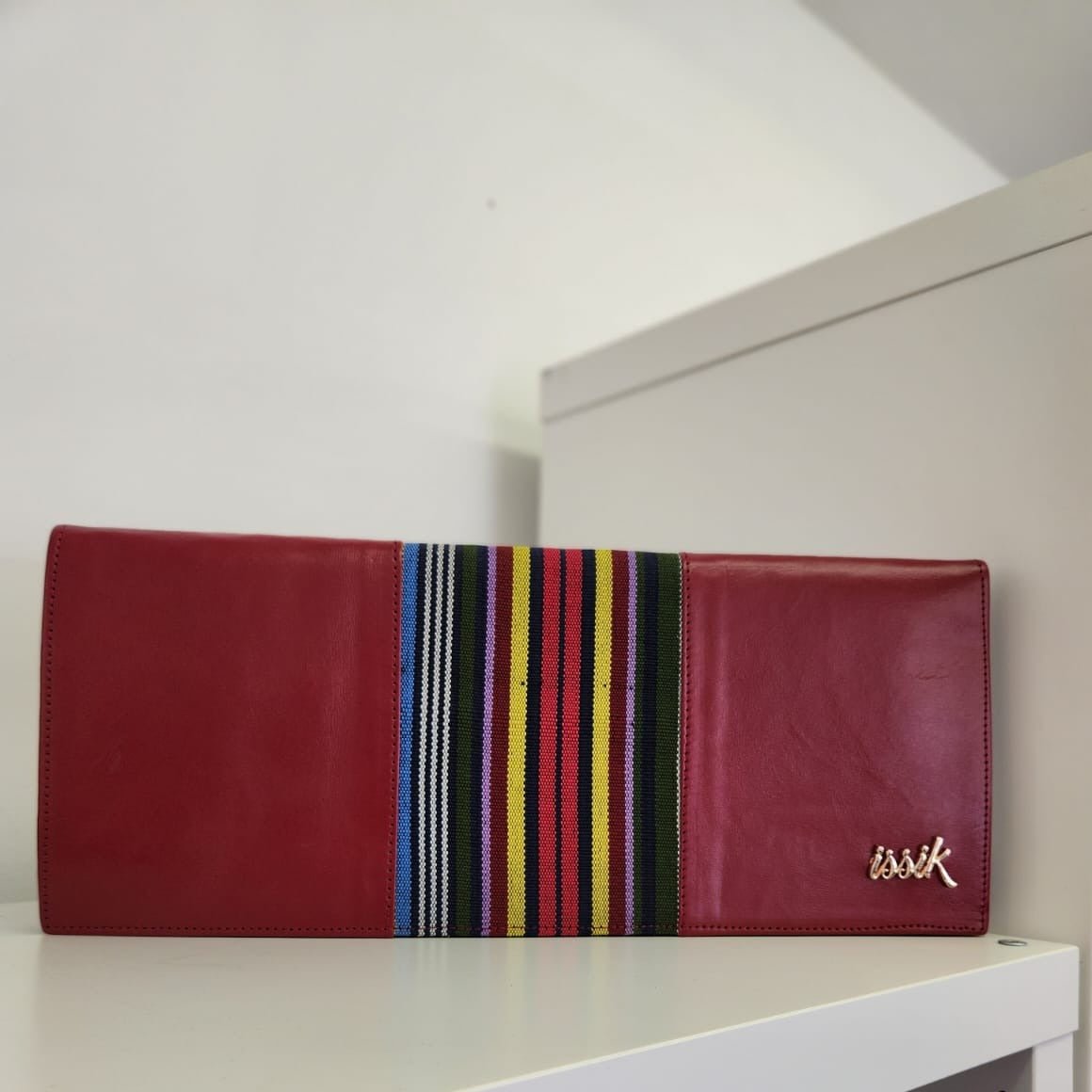 Colourful Leather & Aso-Oke Clutch Purses - House of Prints