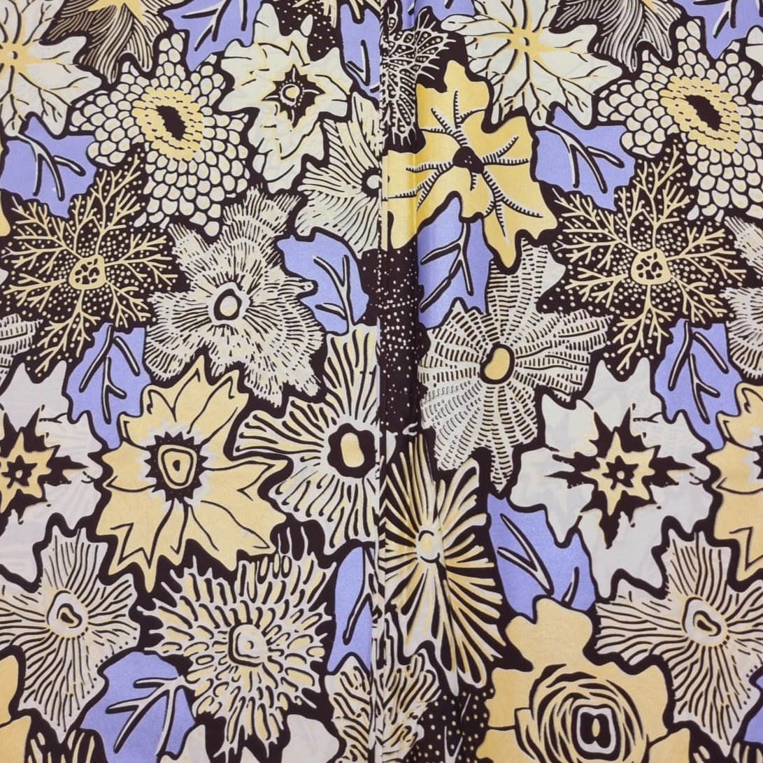 Cream & Brown Embellished Gold Ankara - akgld038 - House of Prints