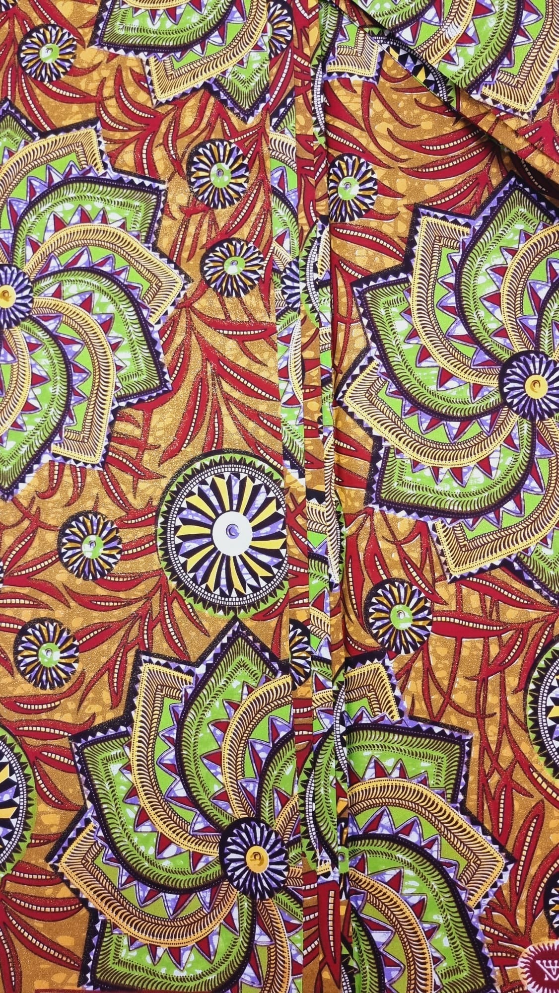 Gold & Green Embellished Gold Ankara - akgld027 - House of Prints