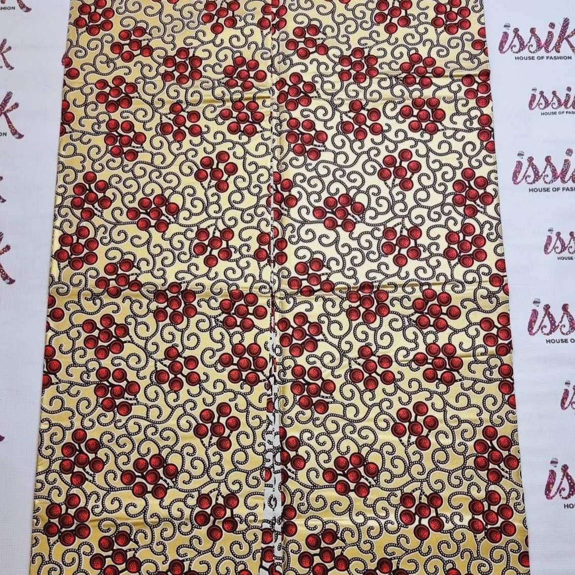 Gold & Orange Embellished Gold Ankara - akgld023 - House of Prints