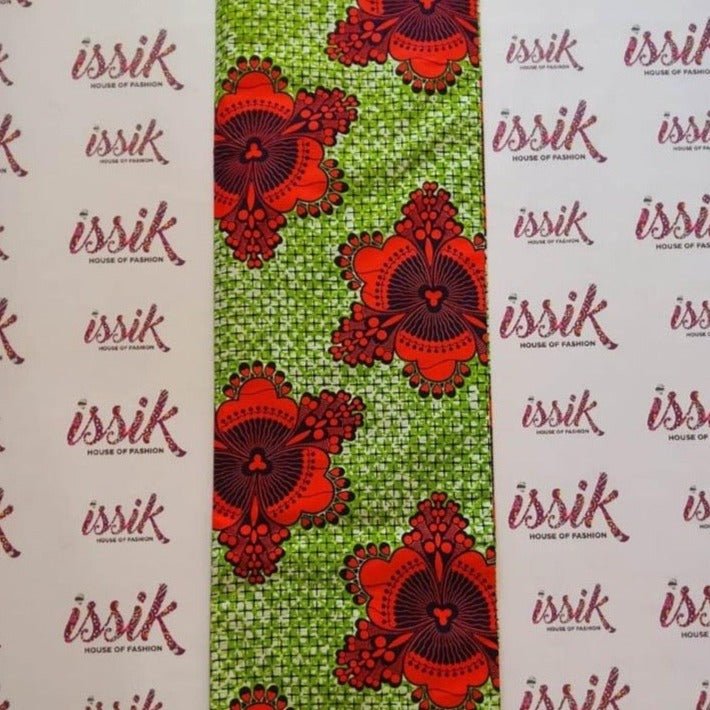 Green and Orange Ankara Fabric - akpy6073 - House of Prints