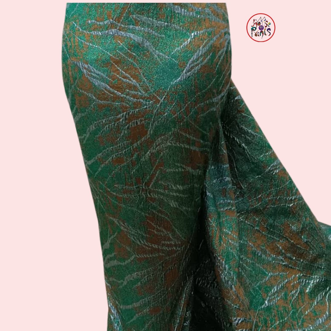 Green Brocade Fabric - House of Prints