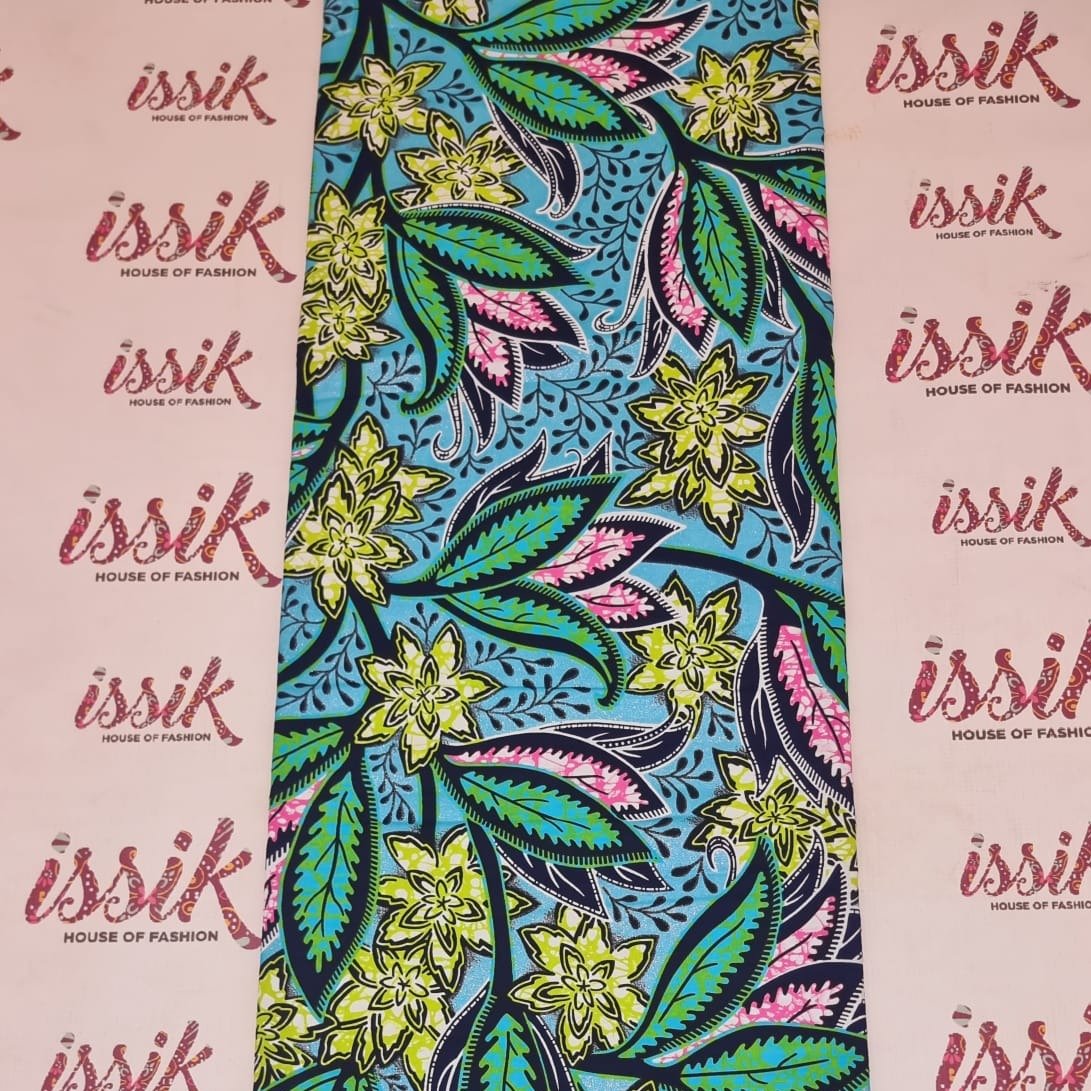 Green & Multi Embellished Gold Ankara - akgld035 - House of Prints