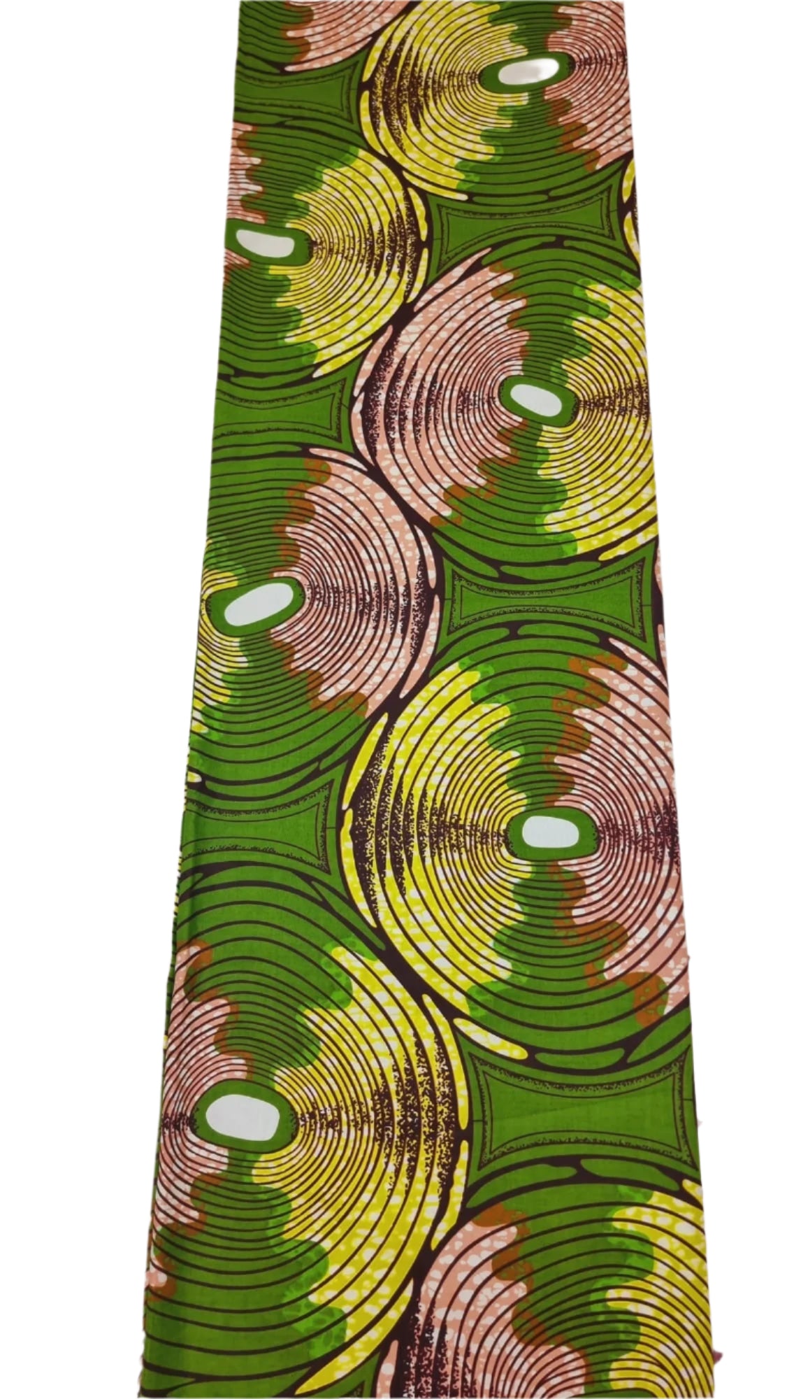 Green & Yellow African Print Fabric - ak6133 - House of Prints
