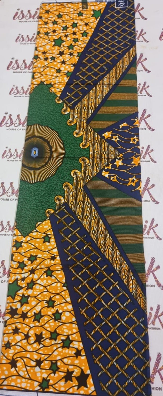 Green & Yellow Ankara Fabric - ak40167 - House of Prints