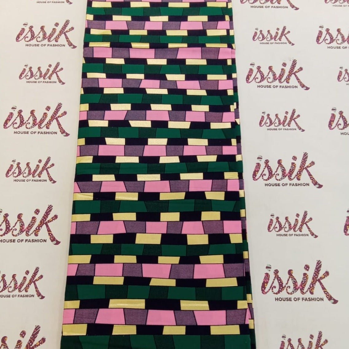 Multicolour Embellished Gold Fabric. - House of Prints