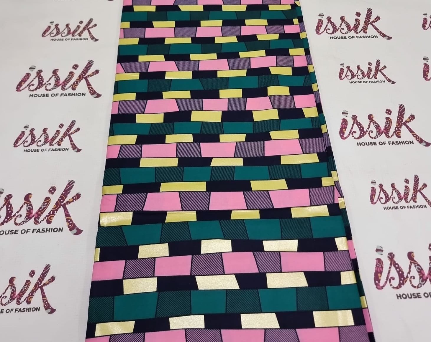 Multicolour Embellished Gold Fabric. - House of Prints