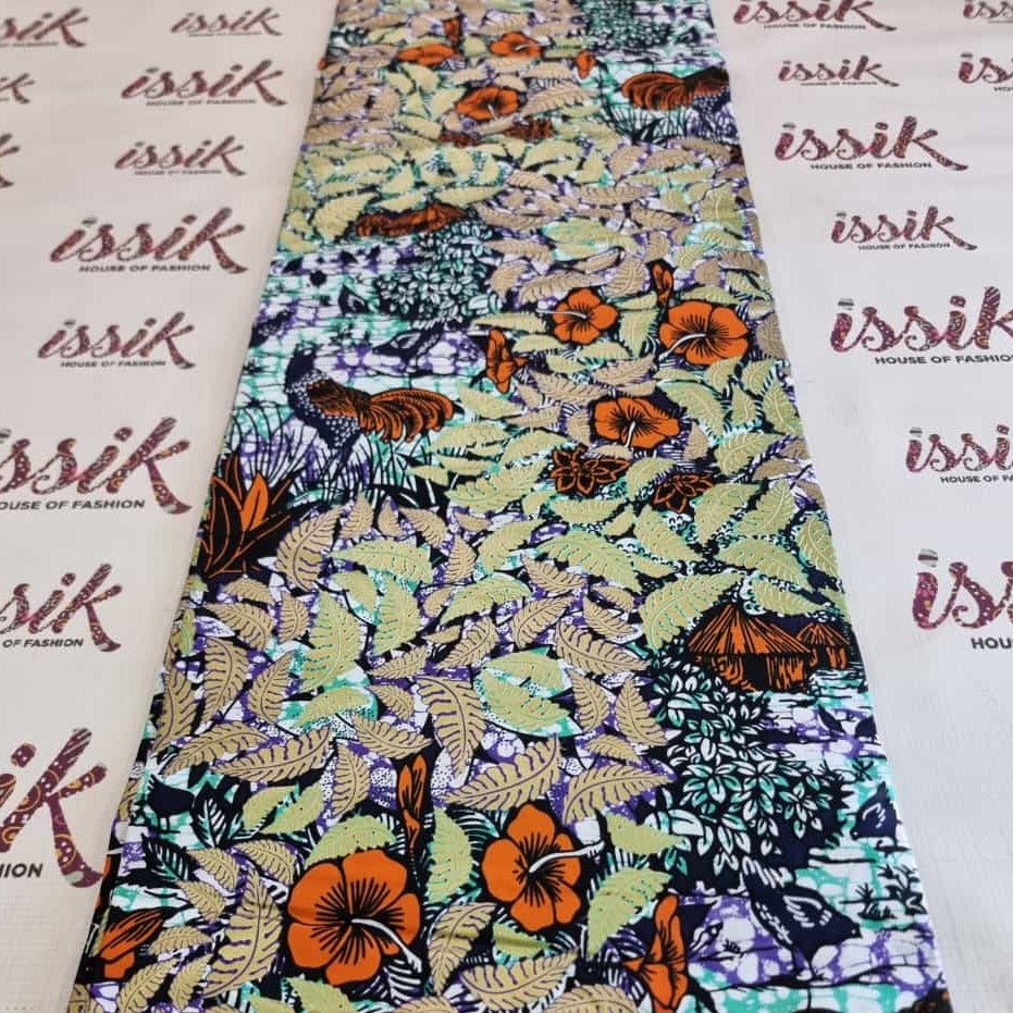 Multicolour Embellished Gold Fabric - House of Prints