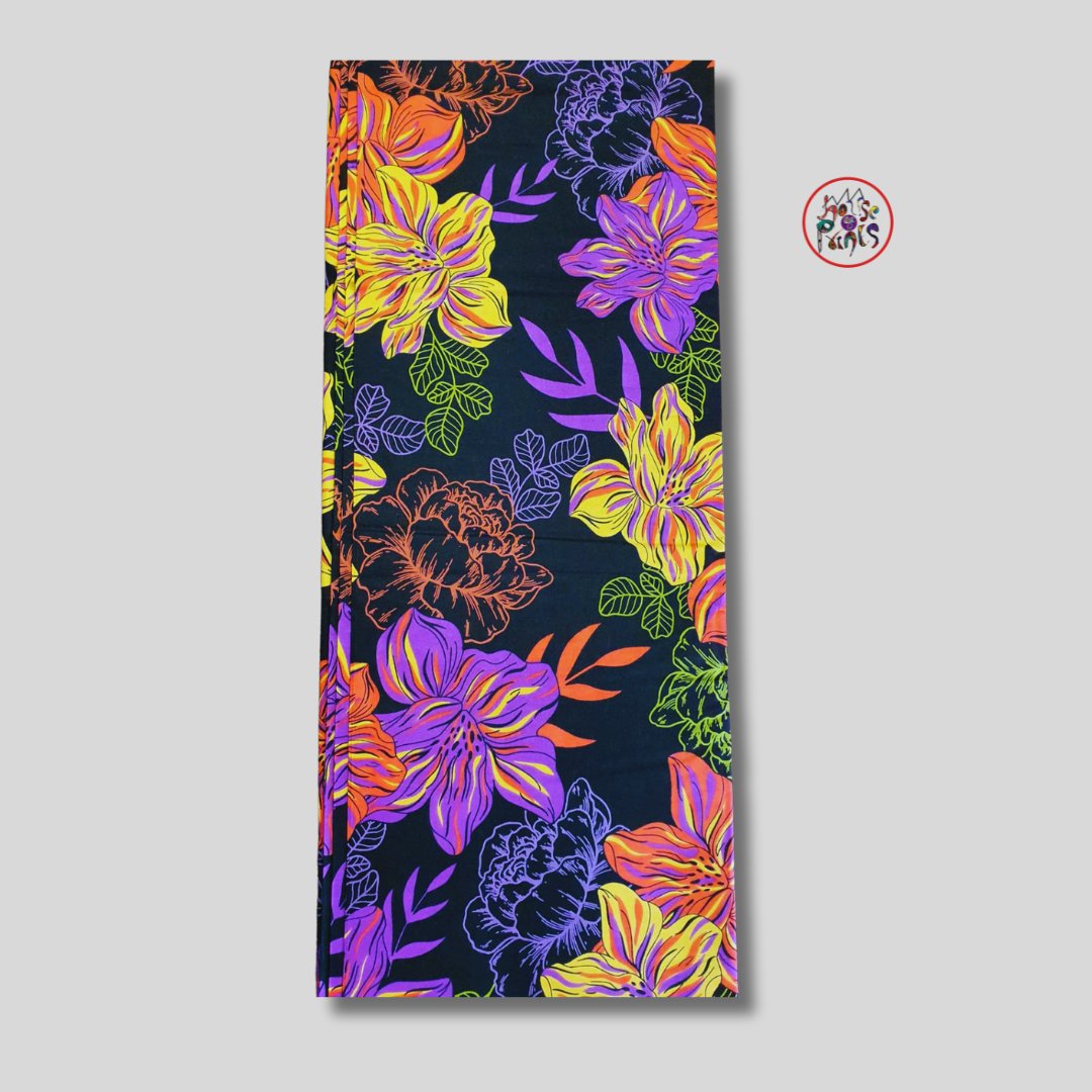 Multicolour Hibiscus Ankara Fabric - House of Prints
