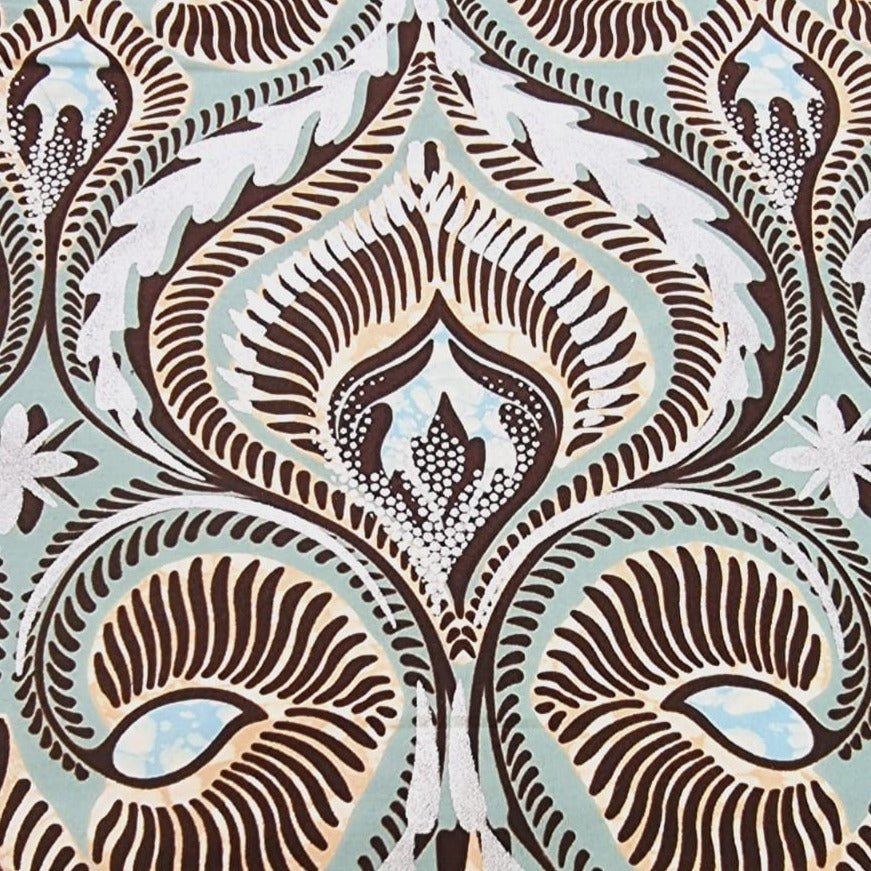 Olive Green and Brown Embellished Gold African Print Fabrics - akgld045 - House of Prints