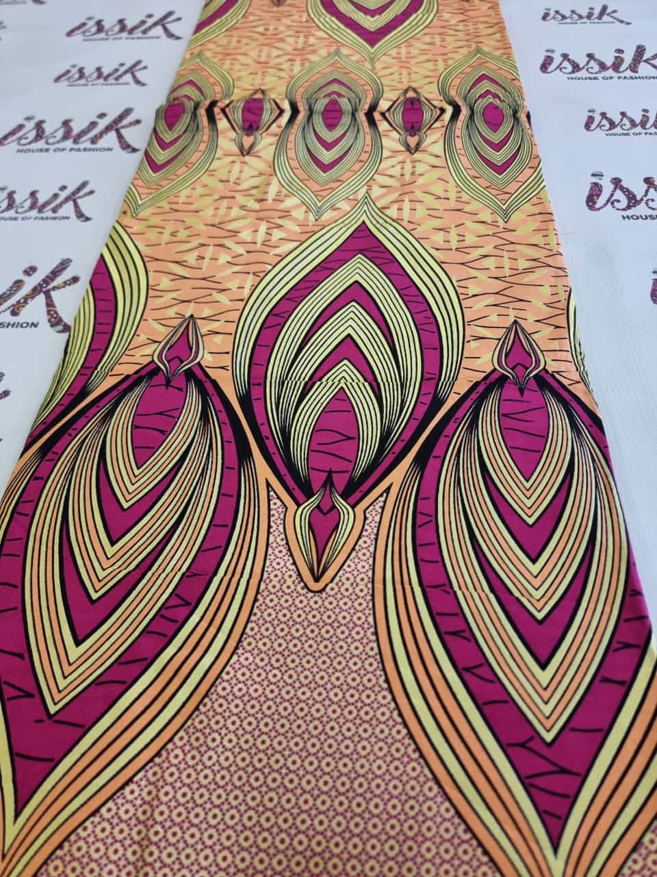 Peach, Pink & Gold Embellished Gold fabric - House of Prints