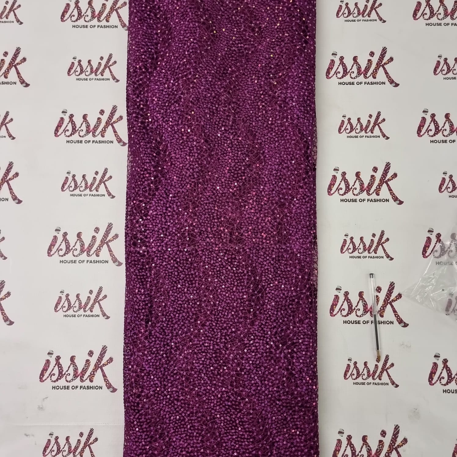 Purple Sequin Lace Fabric - House of Prints