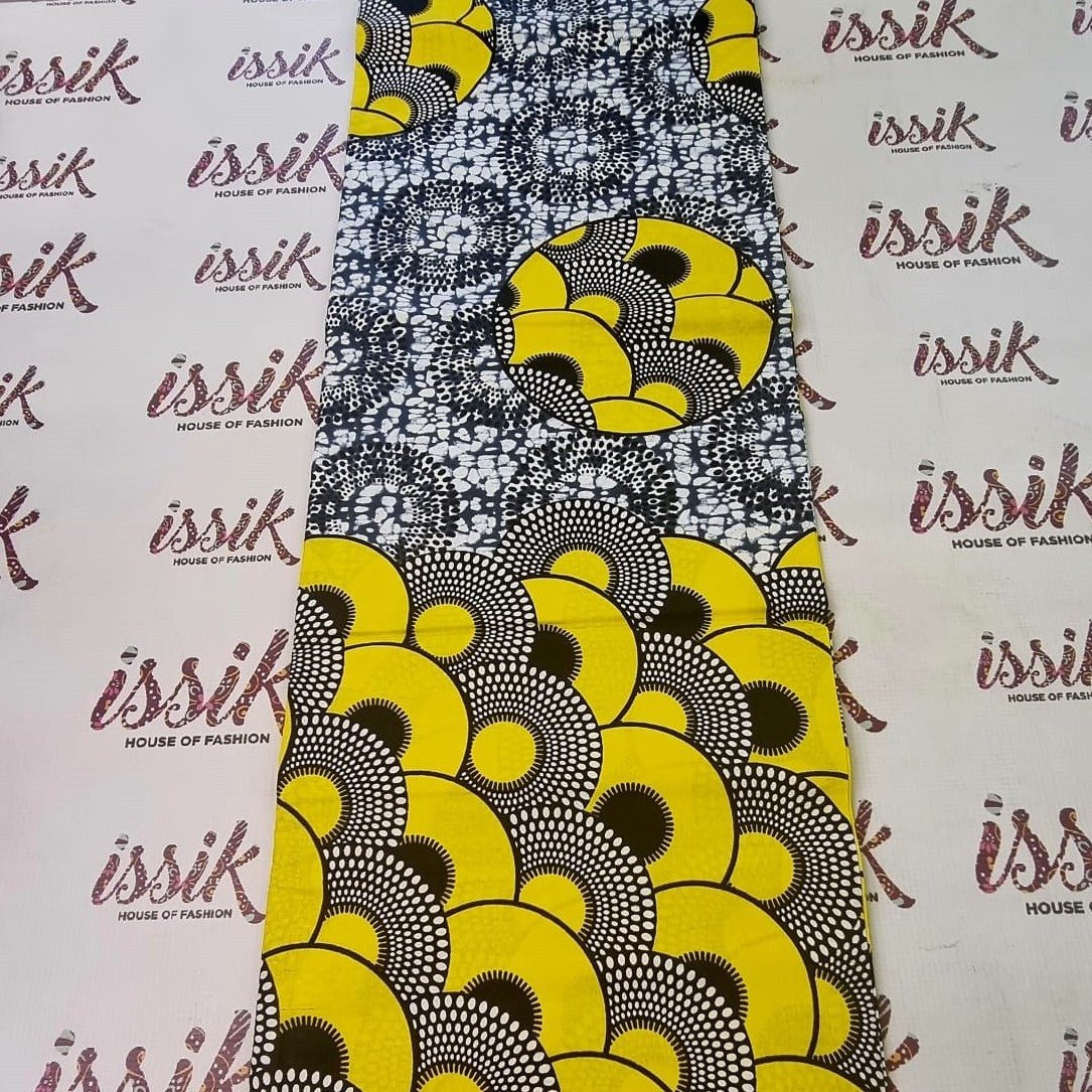 White, Black & Yellow African Print - House of Prints