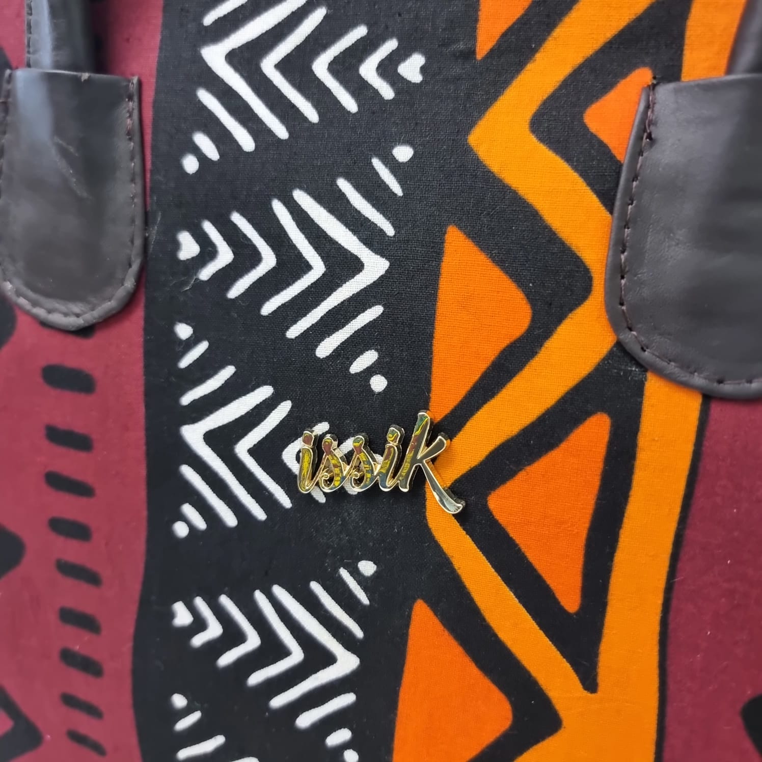 Wine Tribal Print Leather Handbag - House of Prints