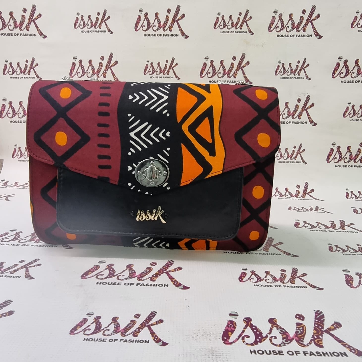 Wine Tribal Print Leather Handbag - House of Prints